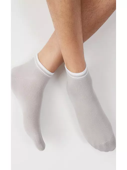 Укороченные мужские носки omsa active 105 grigio chiaro, , 36-38 (23-25), OMSA, - 2