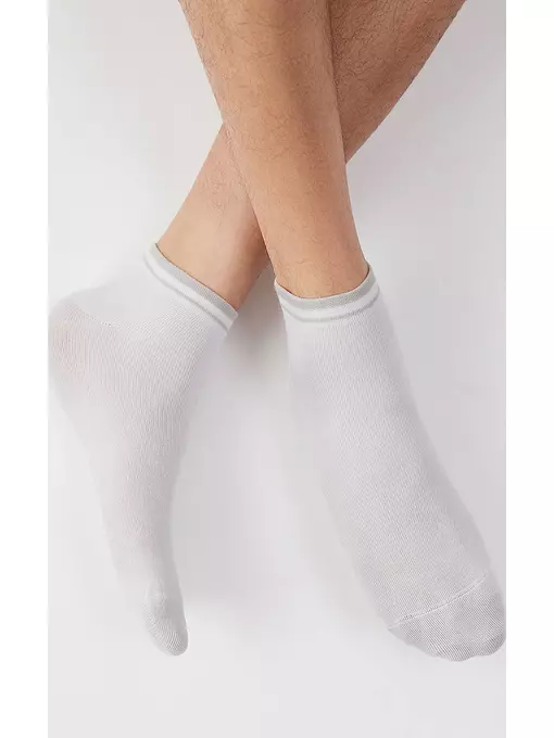 Укороченные мужские носки omsa active 105 bianco, , 45-47 (29-31), OMSA, - 2