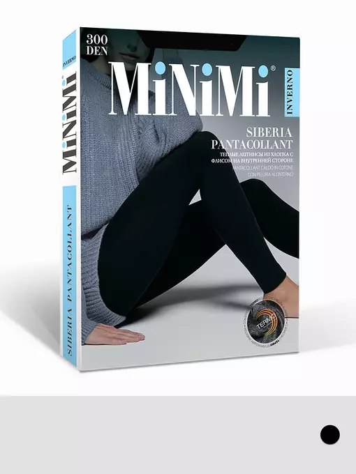 Легинсы хлопковые с флисом minimi siberia 300 nero, pantacollant SIBERIA (хлопок с флисом), 4, MINIMI,  - 1