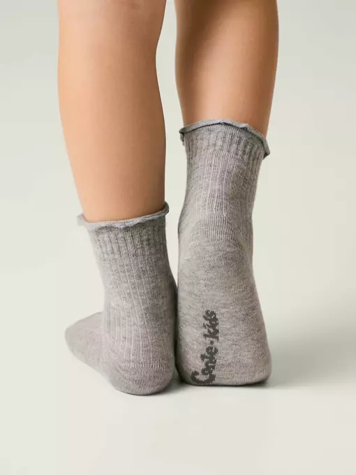 Носки без резинки с волнистым бортом tip-top 1019 серый, 25С-30СП, 16-18, CONTE-KIDS,  - 2