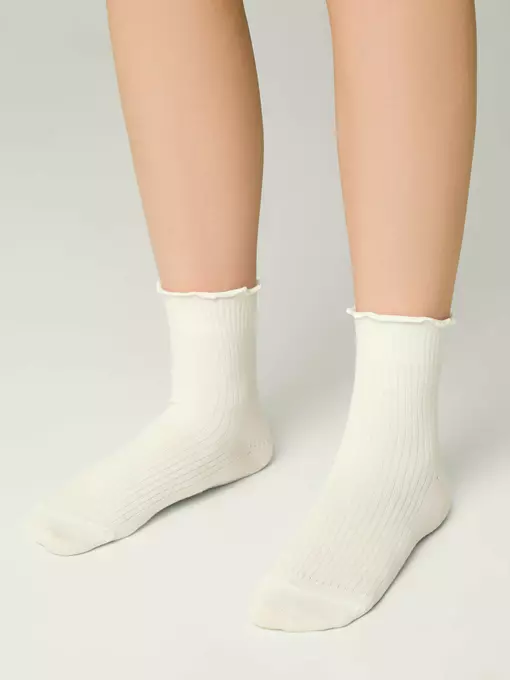 Носки с волнистым бортом tip-top 1019 молочный, 25С-30СП, 16-18, CONTE-KIDS,  - 1