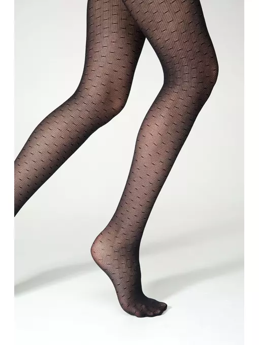 Колготки в мелкую сеточку с линиями blues nero, 24С-184СП, 3, CONTE ELEGANT,  - 4