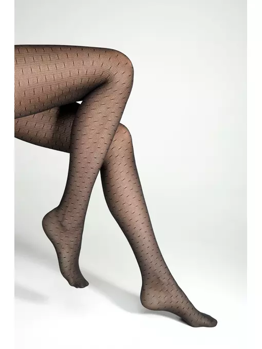 Колготки в мелкую сеточку с линиями blues nero, 24С-184СП, 3, CONTE ELEGANT,  - 2