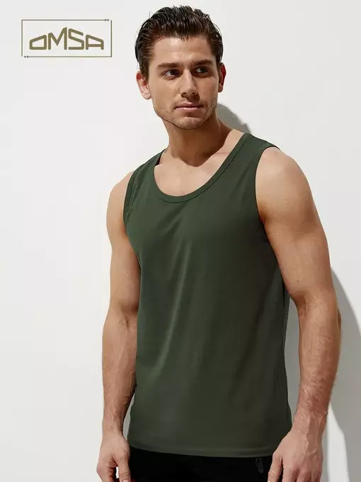 Майка мужская omsa cotton u1101 militari, , 48 (L), OMSA, - 1