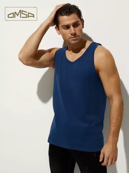 Майка мужская omsa u1103 blu, , 52(2XL), OMSA, - 2