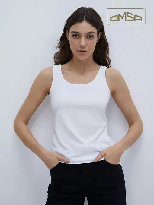 Майка женская omsa d1101 bianco, , 42 (XS), OMSA, - 1