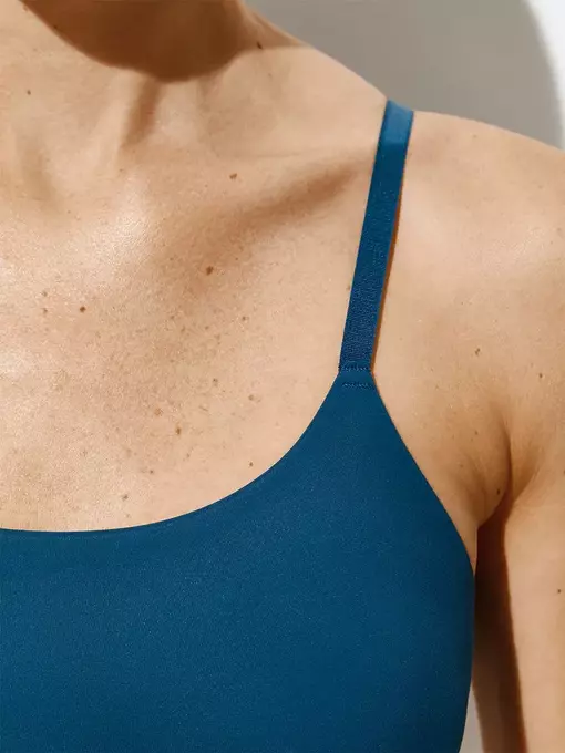 Кроп-топ с сеткой на тонких бретелях с вкладышами omsa invisible 1112b blu marino, , 48 (L), OMSA, - 3