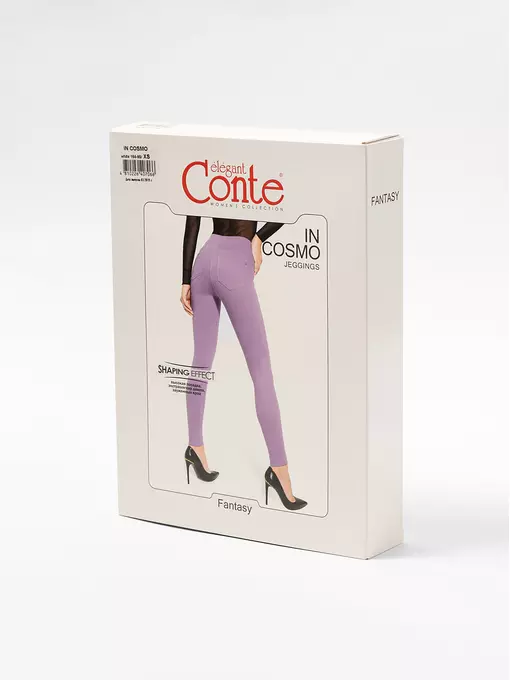 Леггинсы женские conte моделирующие джеггинсы с эффектом "push up" in cosmo purple bloom, 18С-689ТСП, 170-98/M, CONTE ELEGANT,  - 1