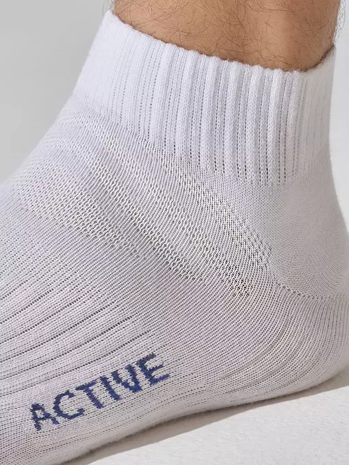 Короткие мужские носки omsa active 111 bianco, , 39-41 (25-27), OMSA, - 3