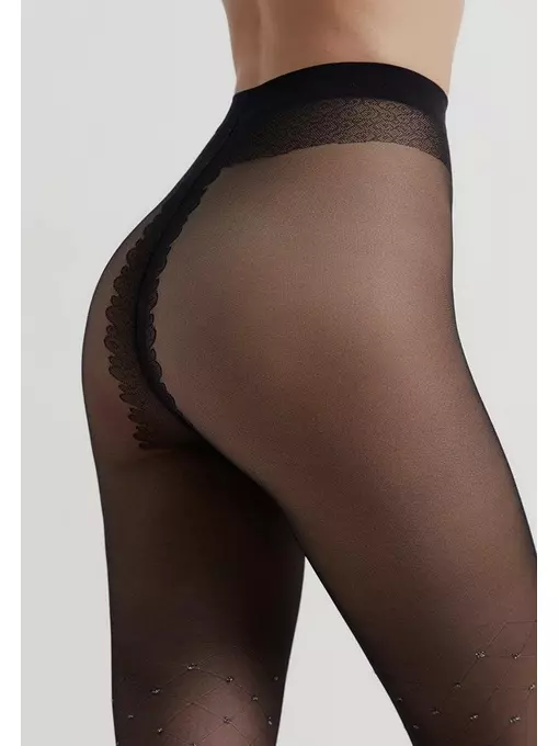 Колготки женские  с рисунком «ромбы» и горошком из люрекса lusso nero, 20С-92СП, 5, CONTE ELEGANT,  - 4