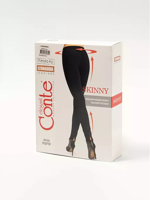 Моделирующие женские леггинсы с высокой посадкой и молниями leonarda nero, 18С-550ТСП, 170-90/XS, CONTE ELEGANT,  - 1