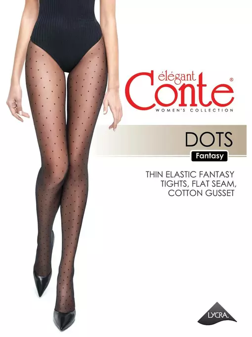 Колготки фантазийные с точками conte dots grafit, 14С-48СП, 3, CONTE ELEGANT,  - 2