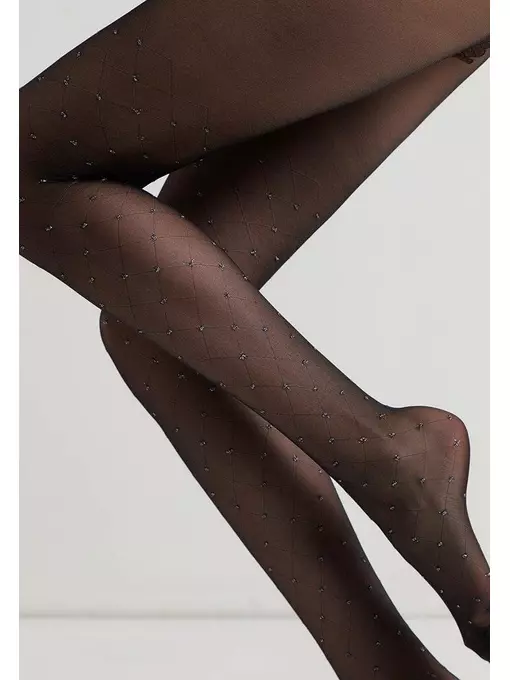 Колготки женские  с рисунком «ромбы» и горошком из люрекса lusso nero, 20С-92СП, 5, CONTE ELEGANT,  - 5