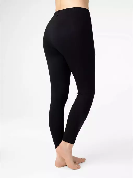 Женские хлопковые леггинсы с высокой посадкой conte basic size+ black, , 170-106/XL, CONTE ELEGANT, - 2