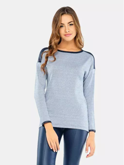 Джемпер женский conte ld 670 белый-синий, 17С-287ТСП, 158,164-88, CONTE ELEGANT,  - 2