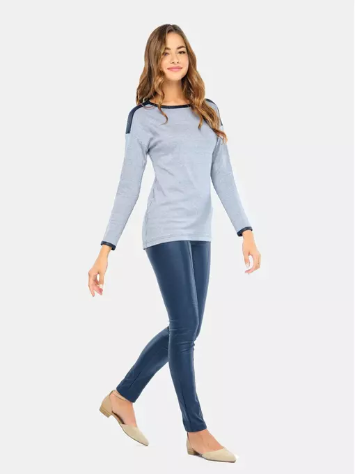 Джемпер женский conte ld 670 белый-синий, 17С-287ТСП, 158,164-88, CONTE ELEGANT,  - 3