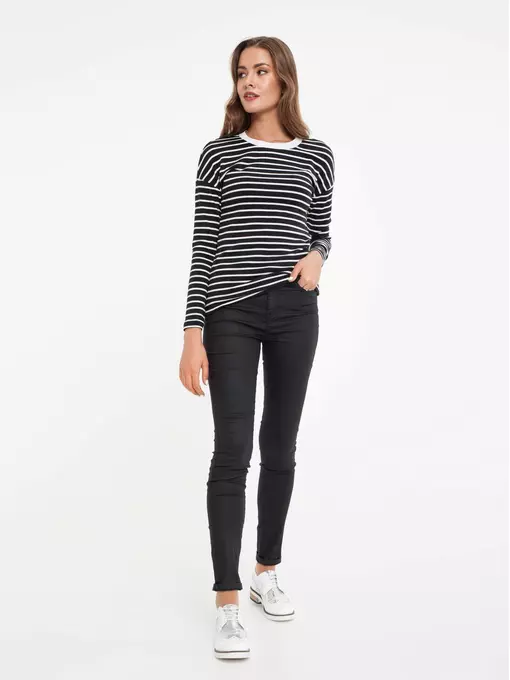 Джемпер женский conte из хлопковой пряжи "абсолютный комфорт и антипилинг" 827 black-white, 18С-514ТСП, 170-84, CONTE ELEGANT,  - 3