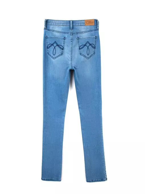 Ультракомфортные женские прямые джинсы с высокой посадкой con-47 темно-синий, CON-47, 164-90/XS, CONTE ELEGANT,  - 4