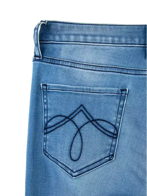 Ультракомфортные женские прямые джинсы с высокой посадкой con-47 темно-синий, CON-47, 164-90/XS, CONTE ELEGANT,  - 6