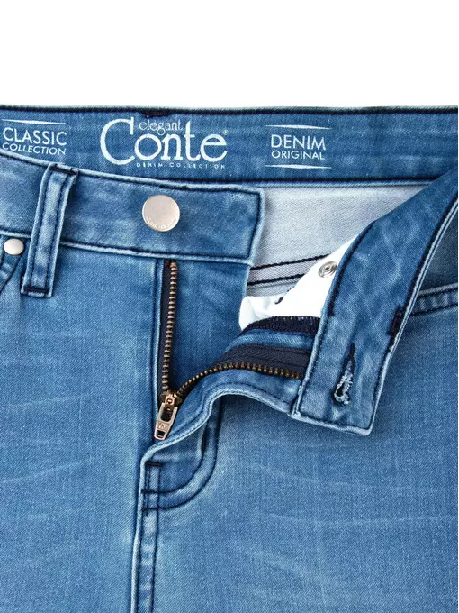 Ультракомфортные женские прямые джинсы с высокой посадкой con-47 темно-синий, CON-47, 164-90/XS, CONTE ELEGANT,  - 8