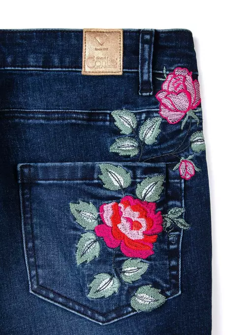 Ультрамодные джинсы skinny с вышивкой и эффектом сильной поношенности fashion conte con-53 темно-синий, CON-53, 170-98/M, CONTE ELEGANT,  - 8