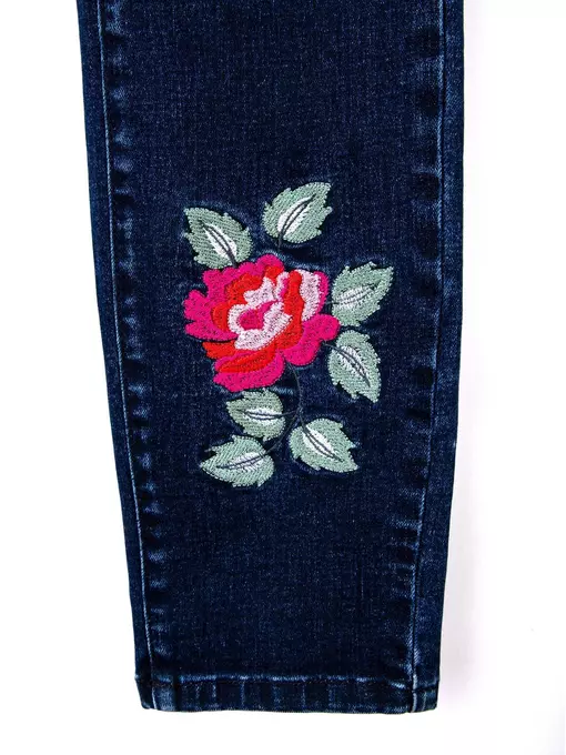 Ультрамодные джинсы skinny с вышивкой и эффектом сильной поношенности fashion conte con-53 темно-синий, CON-53, 170-98/M, CONTE ELEGANT,  - 10