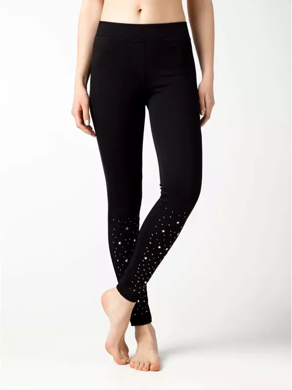 Ультрамодные джеггинсы с россыпью из стразов silvia nero, 18С-561ТСП, 170-94/S, CONTE ELEGANT,  - 3