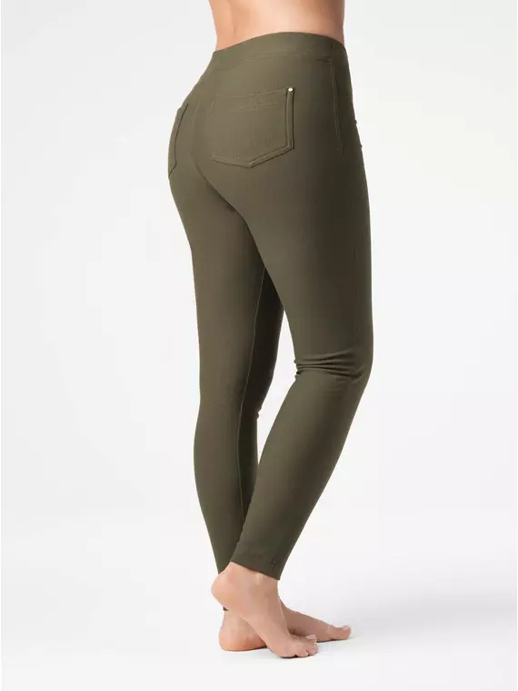 Экстрамягкие джеггинсы с высокой посадкой и термоэффектом windy+ deep khaki, 18С-559ТСП, 170-118/4XL, CONTE ELEGANT,  - 2