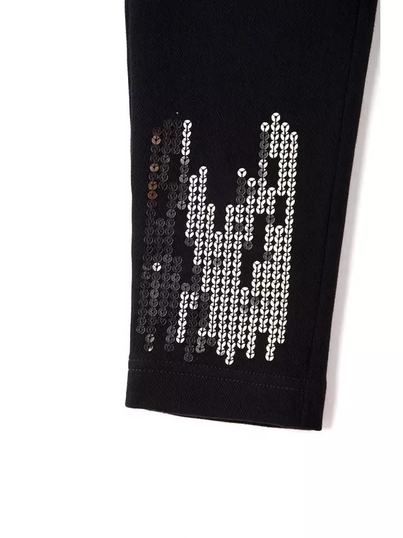 Ультрамодные джеггинсы с вышивкой из пайеток twinkle nero, 18С-560ТСП, 170-94/S, CONTE ELEGANT,  - 8