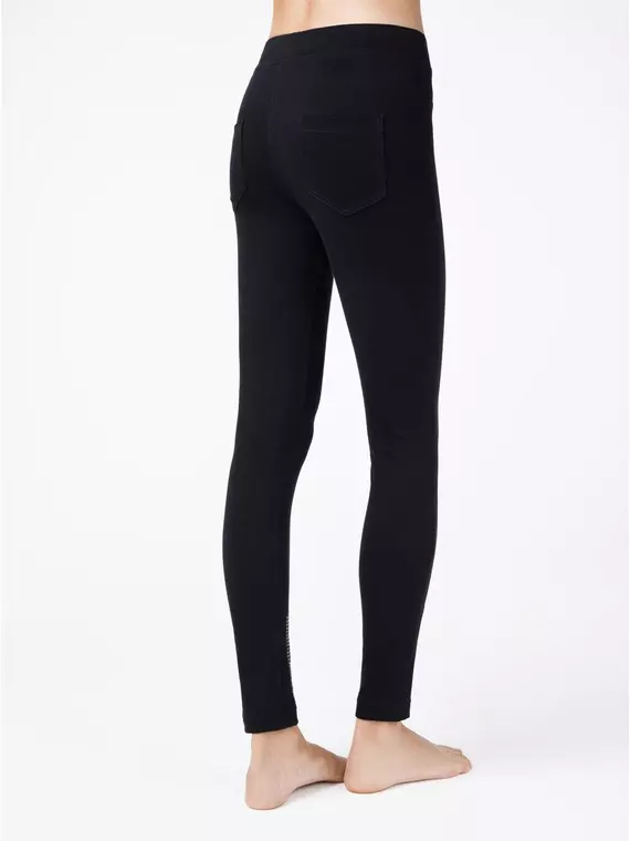 Ультрамодные джеггинсы с вышивкой из пайеток twinkle nero, 18С-560ТСП, 170-94/S, CONTE ELEGANT,  - 4