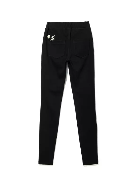 Ультраэластичные джеггинсы с металлической вышивкой flores nero, 18С-556ТСП, 164-98/M, CONTE ELEGANT,  - 6