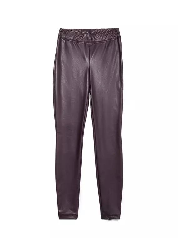 Ультрамягкие леггинсы из искусственной кожи с термоэффектом elite bordo, 18С-553ТСП, 164-90/XS, CONTE ELEGANT,  - 3