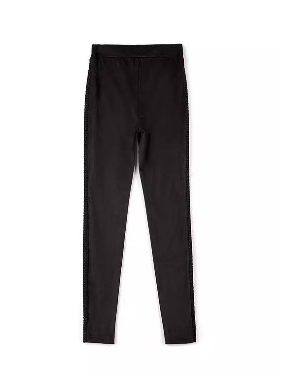 Ультрамодные леггинсы из искусственной замши c лампасами velvet chic nero, 18С-564ТСП, 170-94/S, CONTE ELEGANT,  - 6