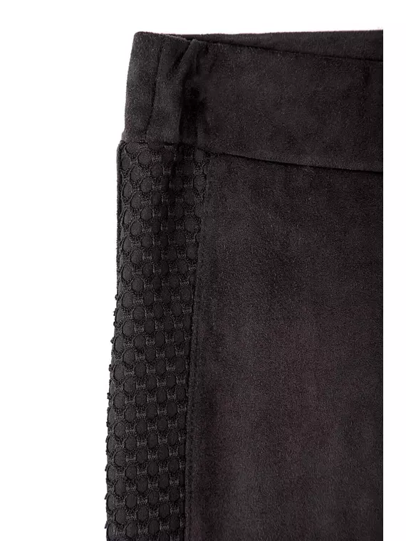 Ультрамодные леггинсы из искусственной замши c лампасами velvet chic nero, 18С-564ТСП, 170-94/S, CONTE ELEGANT,  - 7