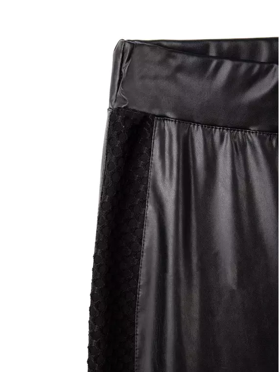 Ультрамодные леггинсы из искусственной кожи с лампасами gloss chic nero, 18С-555ТСП, 170-98/M, CONTE ELEGANT,  - 7
