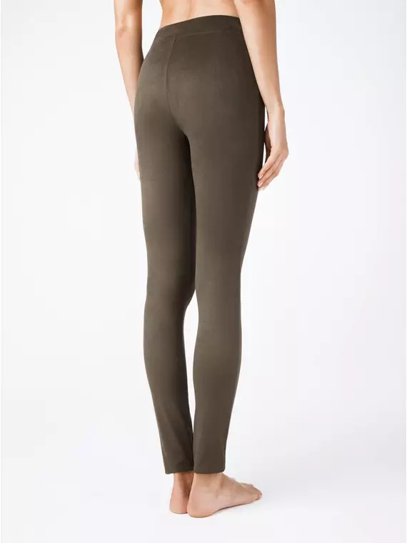 Ультрамягкие леггинсы из искусственной замши velvet khaki, 18С-563ТСП, 170-102/L, CONTE ELEGANT,  - 4