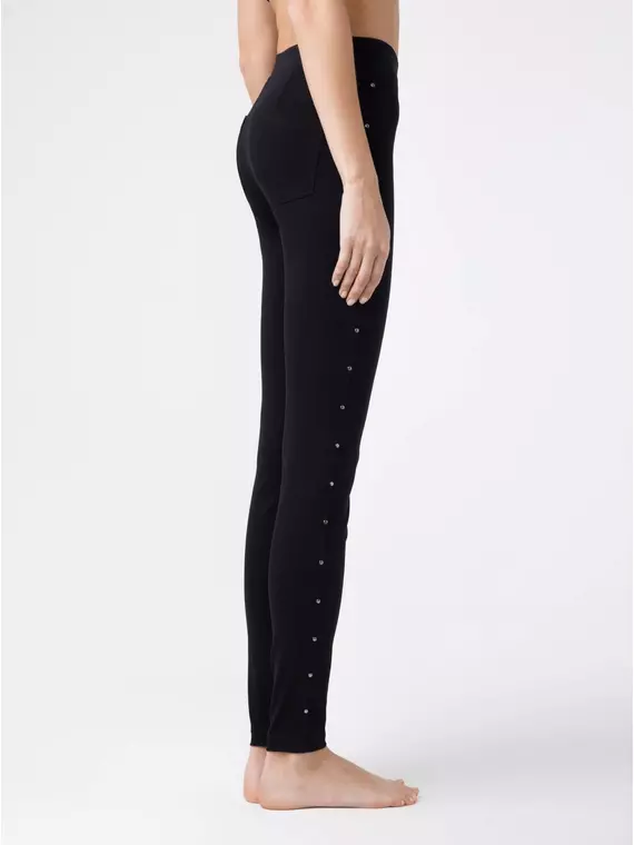 Джеггинсы женские с металлическим декором cher black, 18С-692ТСП, 164-90/XS, CONTE ELEGANT,  - 2