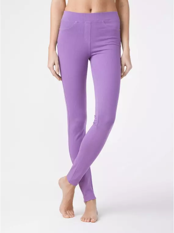 Леггинсы женские conte моделирующие джеггинсы с эффектом "push up" in cosmo purple bloom, 18С-689ТСП, 170-98/M, CONTE ELEGANT,  - 3