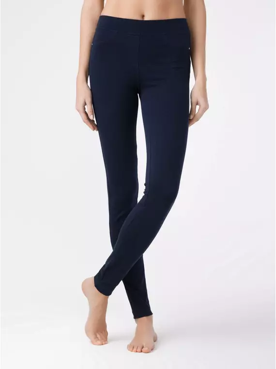 Леггинсы женские conte моделирующие джеггинсы с эффектом "push up" in cosmo dark navy, 18С-689ТСП, 170-90/XS, CONTE ELEGANT,  - 1