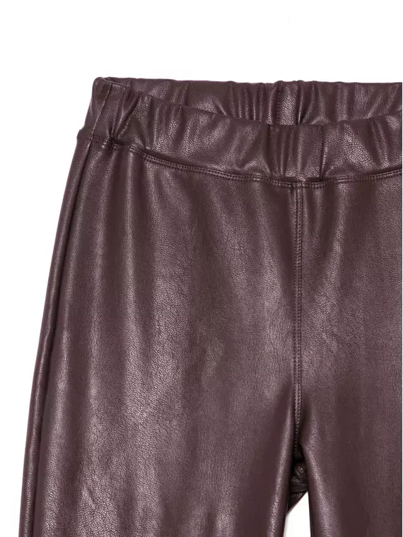 Моделирующие женские термолеггинсы с высокой посадкой из искусственной кожи bella conte grape wine, , 164-106/XL, CONTE ELEGANT, - 5