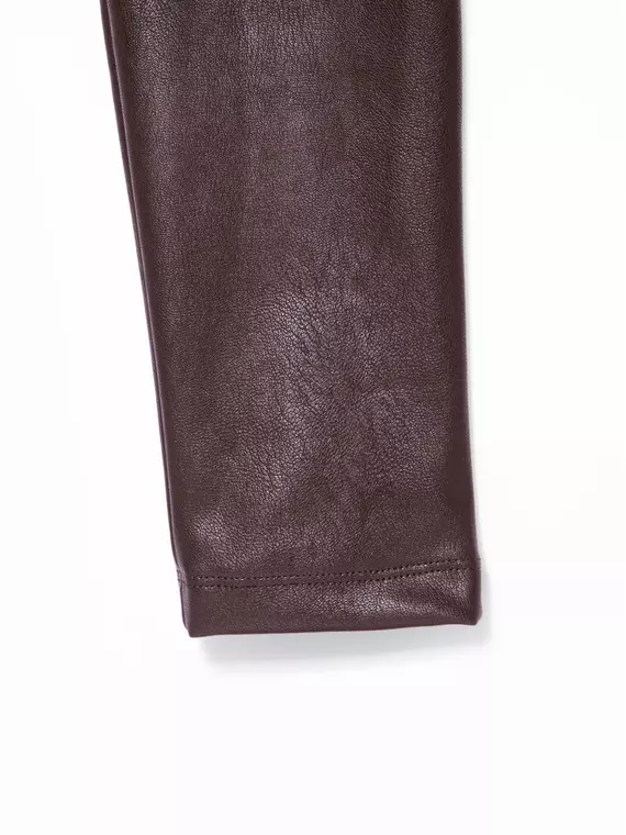 Моделирующие женские термолеггинсы с высокой посадкой из искусственной кожи bella conte grape wine, , 164-106/XL, CONTE ELEGANT, - 6