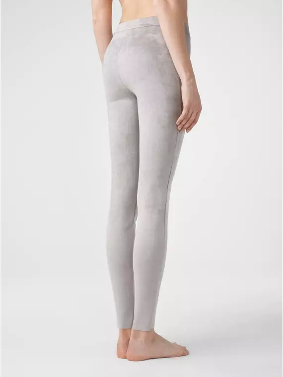Леггинсы женские из искусственной замши с высокой посадкой conte desire lux silver cloud, , 170-90/XS, CONTE ELEGANT, - 2