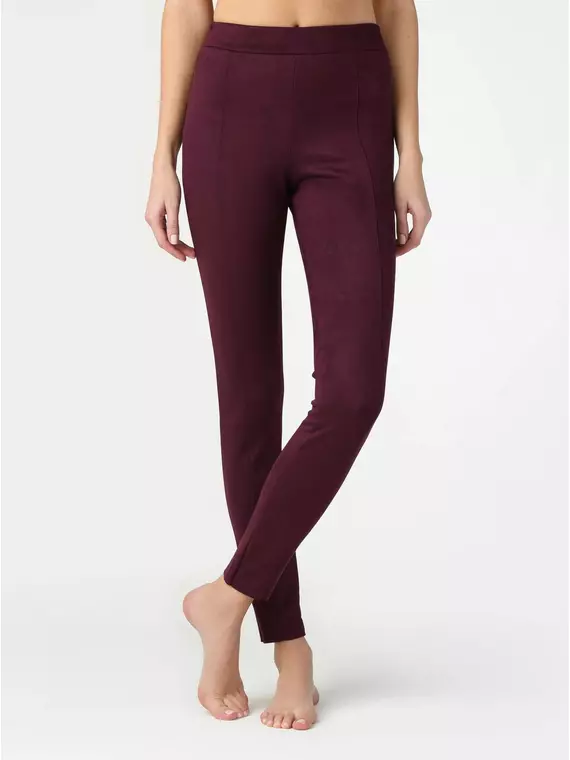 Леггинсы женские из искусственной замши с высокой посадкой conte desire lux grape wine, 19С-856ТСП, 170-90/XS, CONTE ELEGANT,  - 3