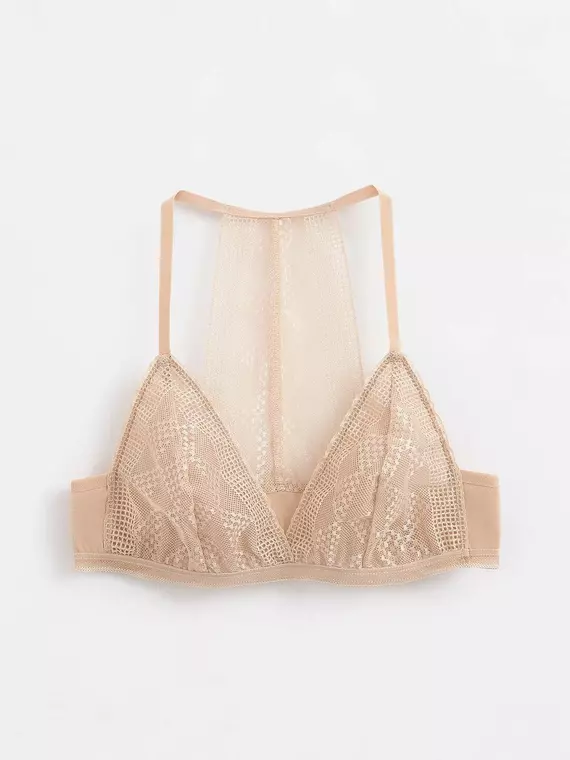 Бюстье с треугольными чашками из хлопка с итальянским кружевом demure lbe 1276 skin, 20С-1251ТСП, 170-84/XS, CONTE ELEGANT,  - 5