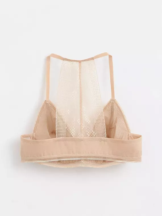 Бюстье с треугольными чашками из хлопка с итальянским кружевом demure lbe 1276 skin, 20С-1251ТСП, 170-84/XS, CONTE ELEGANT,  - 6