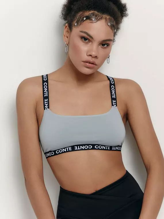 Бюстье из хлопка с v-образными бретелями fit day lbe 1504 grey-blue, 21С-1498ТСП, 170-84/XS, CONTE ELEGANT,  - 1