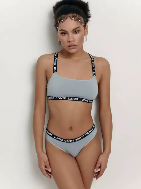 Бюстье из хлопка с v-образными бретелями fit day lbe 1504 grey-blue, 21С-1498ТСП, 170-84/XS, CONTE ELEGANT,  - 3