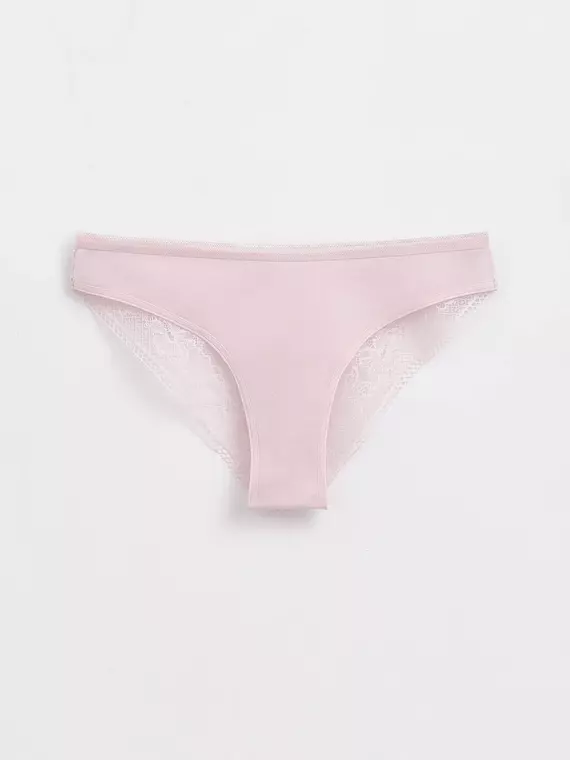 Трусы женские «бикини» из хлопка с кружевом light day lb 1271 light pink, 20С-1215ТСП, 90/XS, CONTE ELEGANT,  - 6