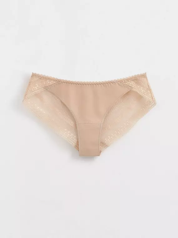 Трусы женские «бикини» из хлопка и кружева romantic story lb 1265 skin, 20С-1209ТСП, 90/XS, CONTE ELEGANT,  - 3