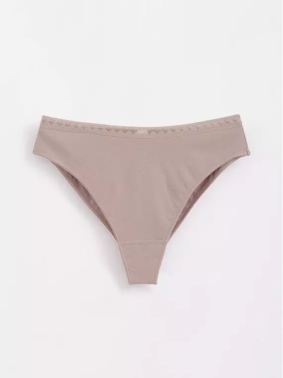 Трусы женские "бразилиана" c высокой посадкой classic basic lbr 1350 cappuccino, 20С-1332ТСП, 90/XS, CONTE ELEGANT,  - 1